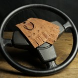 Leather Driving Mittens - Brown