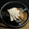 DRIVING GLOVES - LEATHER AND HOOK - TOBACCO