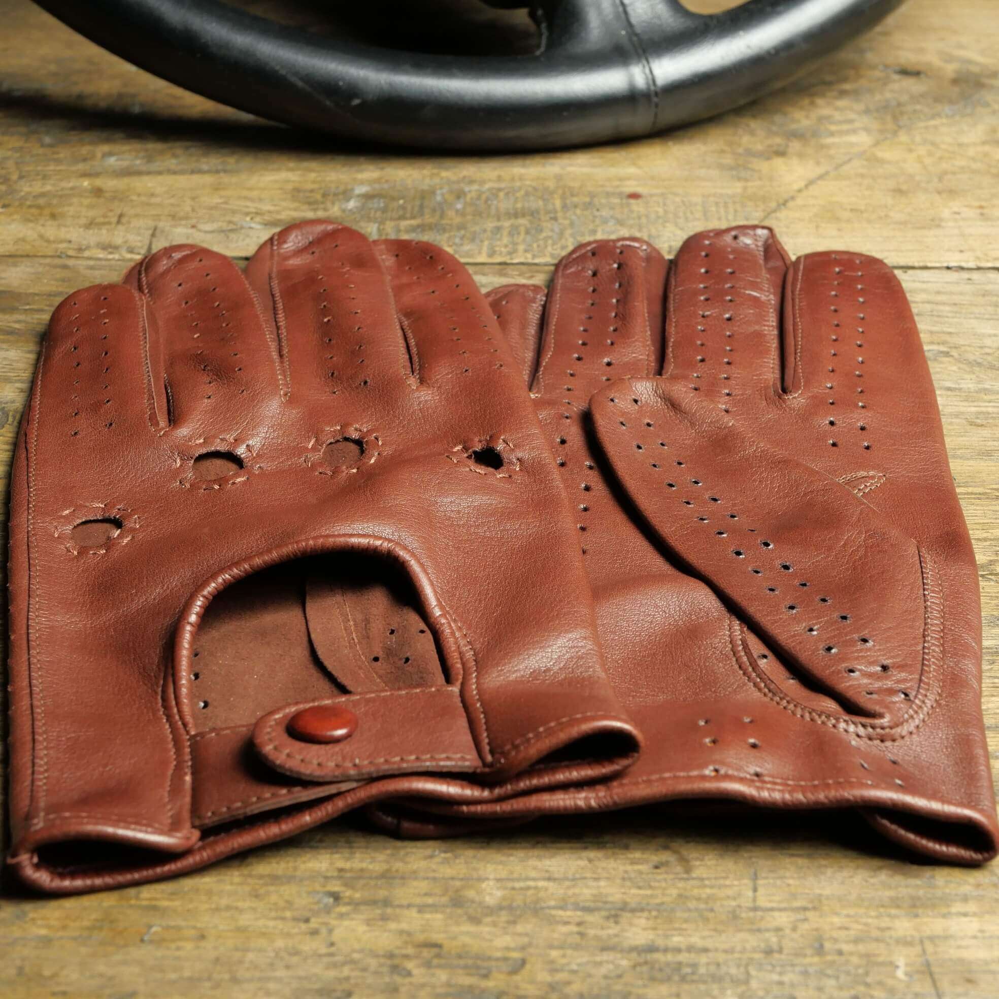 COGNAC-BROWN Heren rijhandschoenen Accessoires Handschoenen & wanten Rijhandschoenen hertenleer 