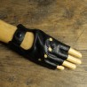 DRIVING MITTENS - LEATHER - BLACK