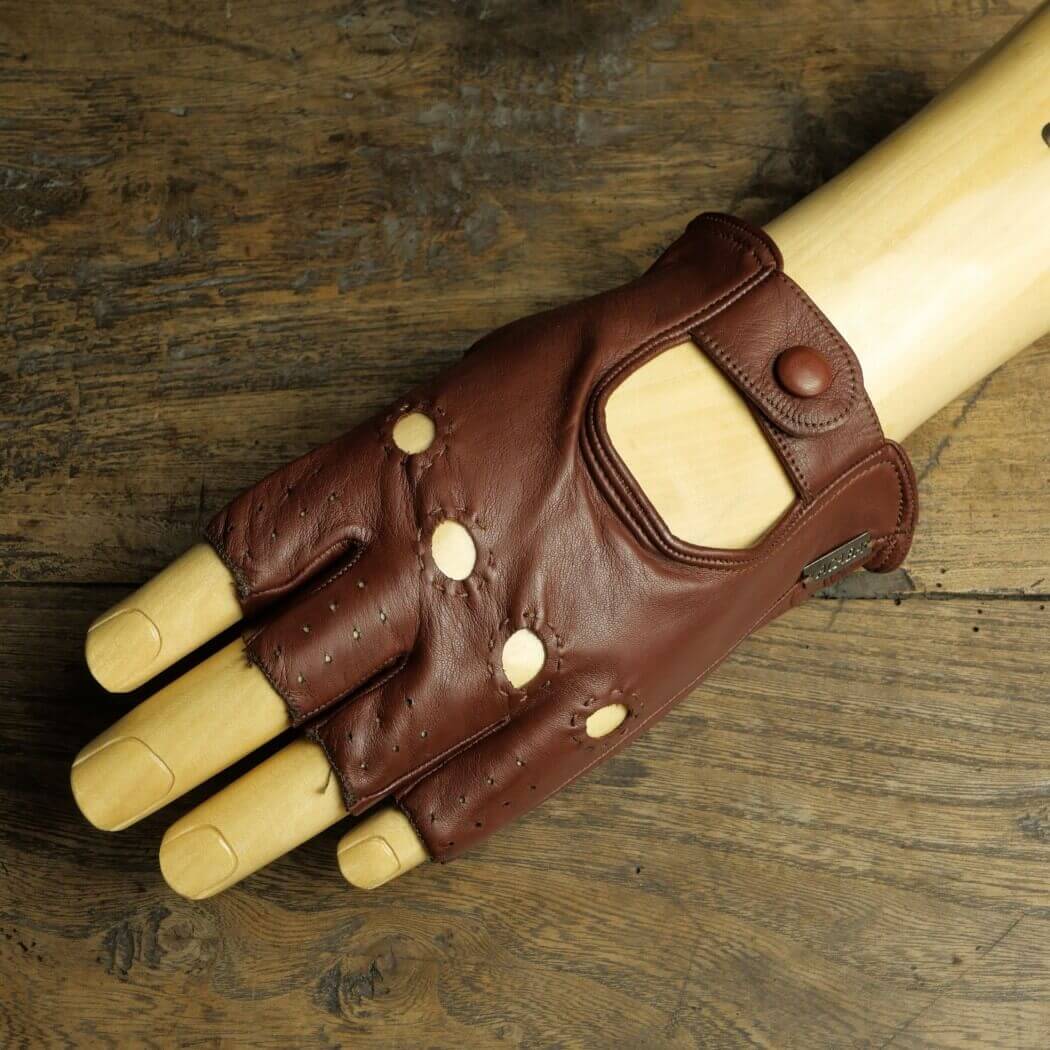 DRIVING MITTENS - LEATHER - COGNAC