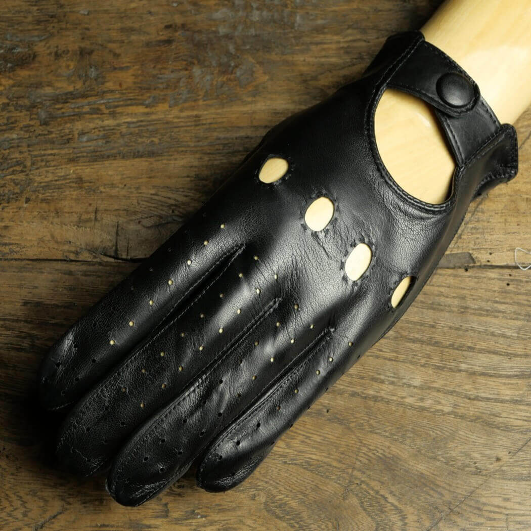 DRIVING GLOVES - LEATHER - BLACK