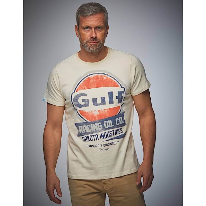 Camiseta Gulf Crema Oil Racing Hombre