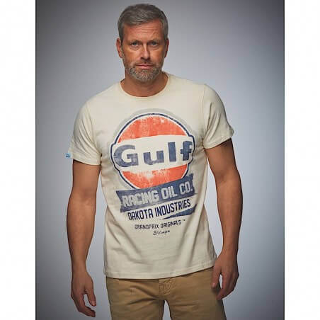 Gulf Oil Racing Cream T-shirt for men