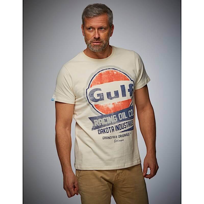 T-shirt Gulf Oil Racing Cream Homem