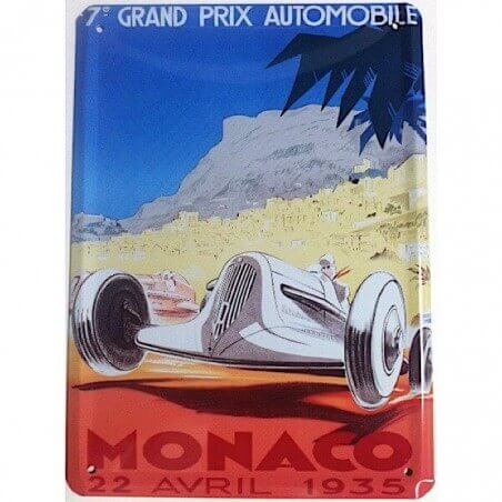 Piastra di metallo Monaco Grand Prix 1935 di Géo Ham 30 x 40 cm