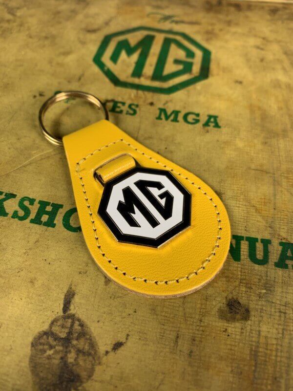 MG Leather Key Chain Yellow Oval