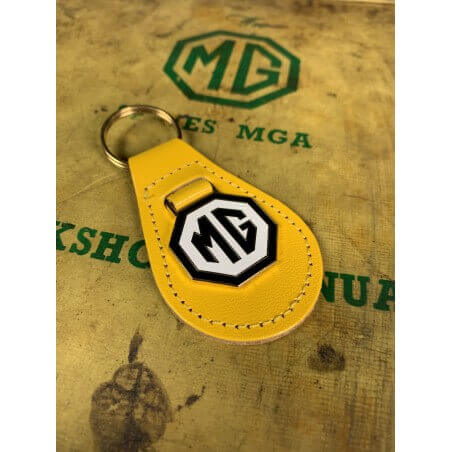 MG Leather Key Chain Yellow Oval