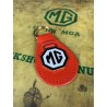 MG Leather Keychain Red Oval