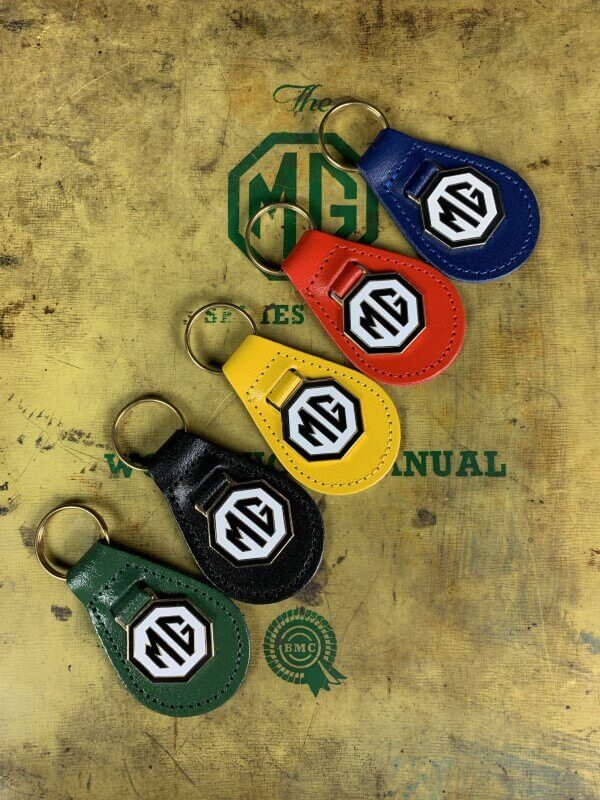 MG Green Oval Leather Key Chain