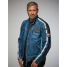 Jacket Gulf classic leather - Navy blue