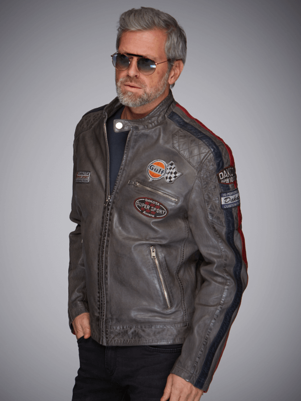 Gulf Daytona Anthracite Leather Jacket