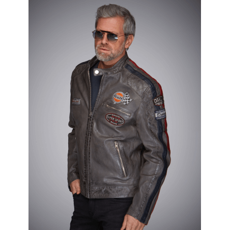 Gulf Daytona Anthracite Leather Jacket
