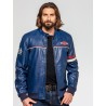 Leather Jacket 24H Le Mans Miles Blue