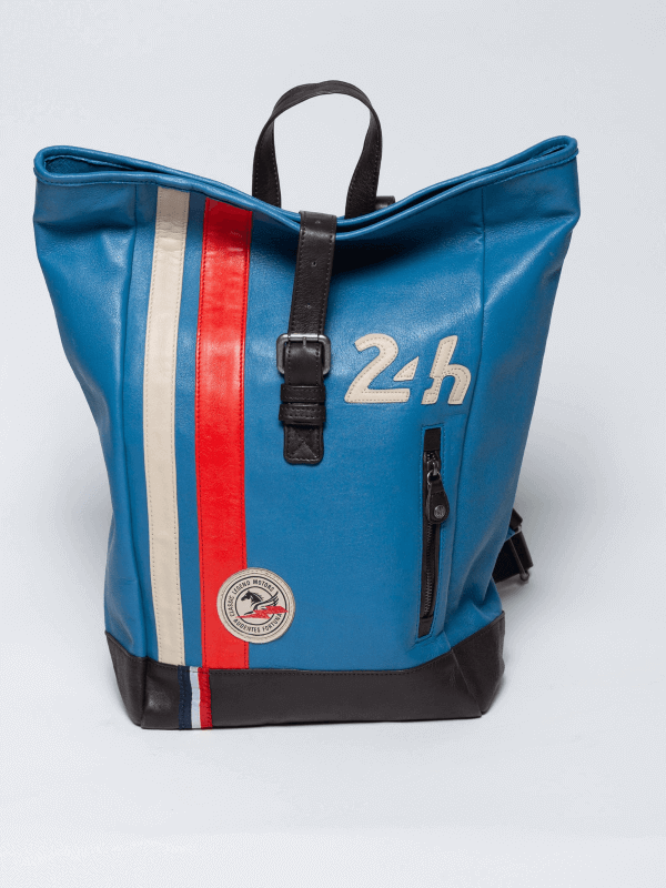 24H Le Mans Leather Backpack - Azul Gitane