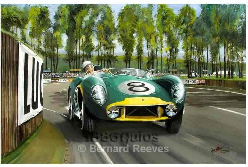 Stirling Moss in the Aston Martin at Le Mans