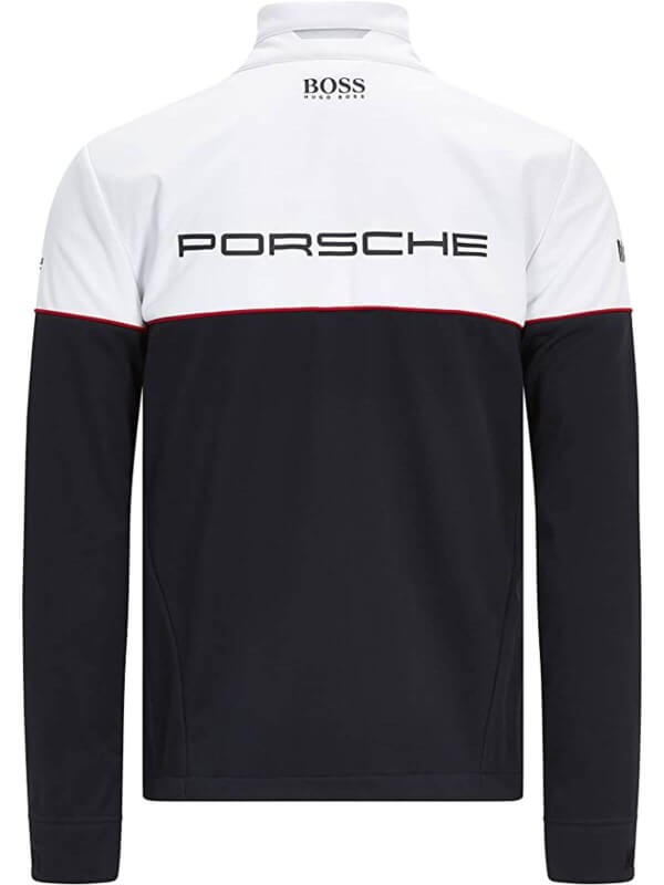 Chaqueta Porsche Softshell Negra y Blanca