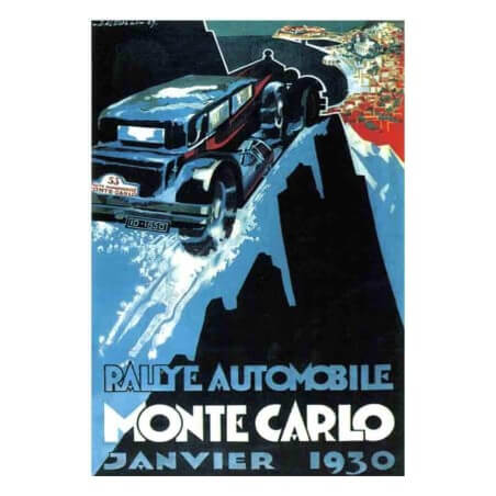 Postcard Rallye Automobile de Monte Carlo 1930 by Falcucci