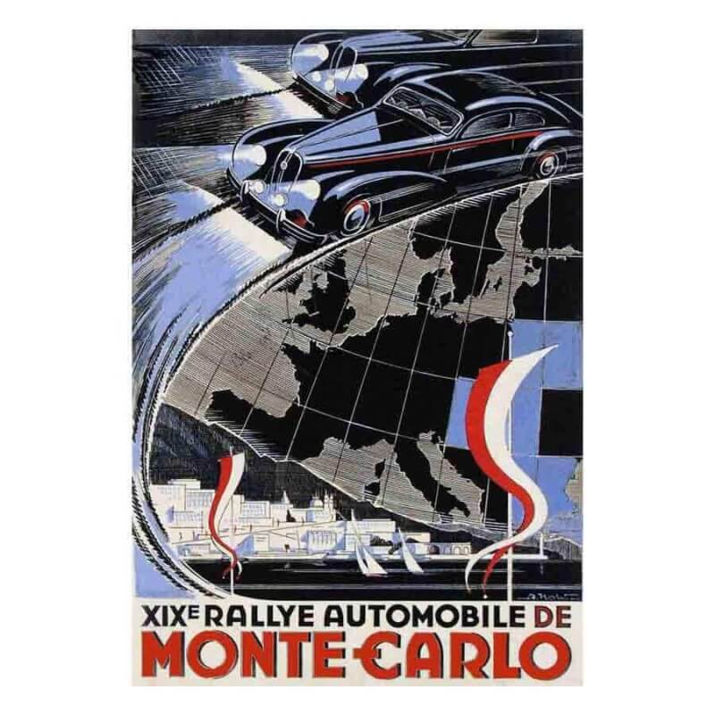 Postcard XIXth Rallye Automobile de Monte Carlo