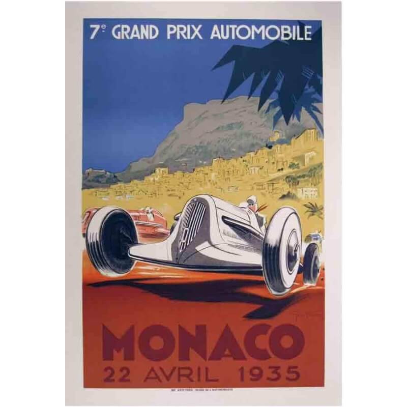 Ansichtkaart Grand Prix Monaco 1935 door Géo Ham