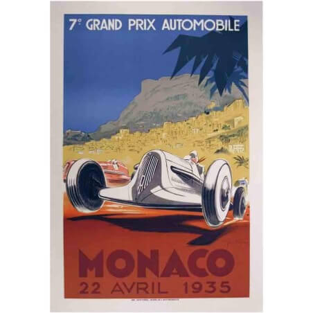 Postcard Monaco Grand Prix 1935 by Géo Ham
