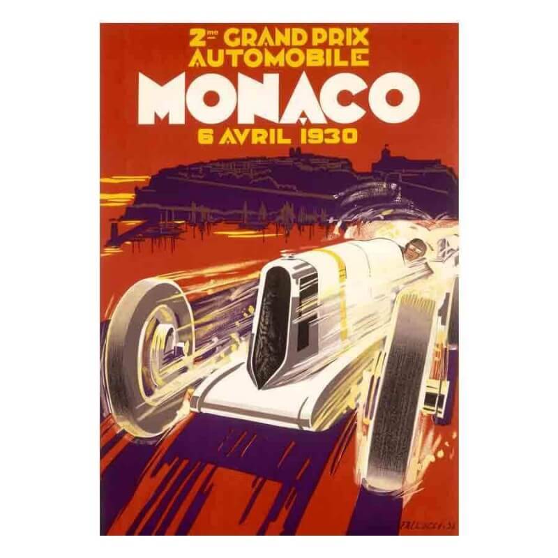 Tarjeta postal Gran Premio de Mónaco 1930 de Falcucci