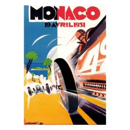 Ansichtkaart Monaco Grand Prix 1931 door Falcucci