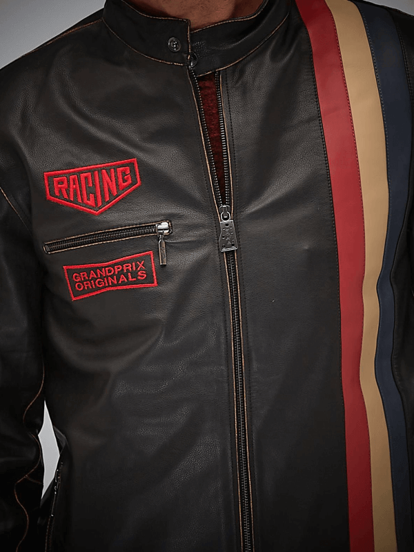 Vintage Replica Black Leather Jacket GrandPrix Originals