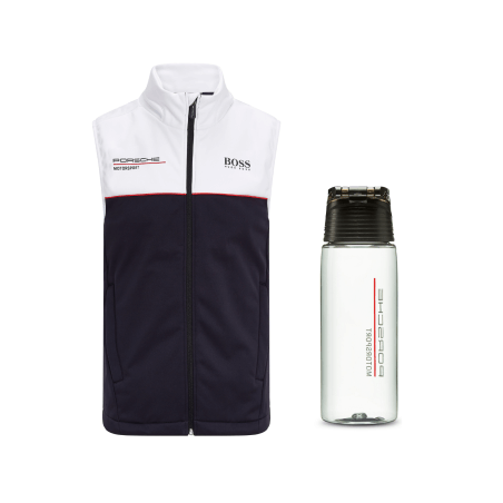 Pack Fan Porsche Sleeveless Jacket + Water bottle