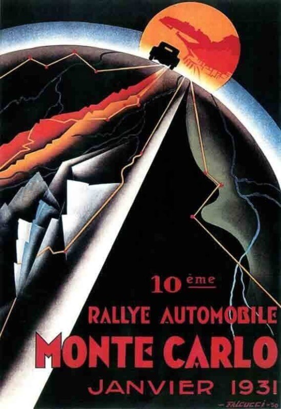 Cartolina 10° Rally automobilistico di Montecarlo 1931 di Falcucci