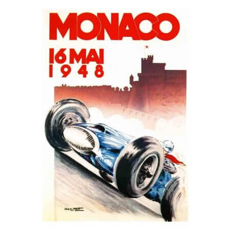 Postcard Monaco Grand Prix 1948 by Geo Matt