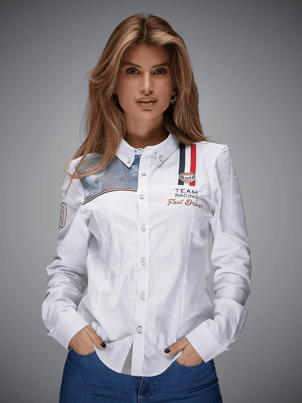 Chemise Gulf Racing Blanche Femme - 1923Autos
