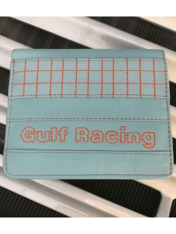 Carteira Gulf Azul de corrida com contraste