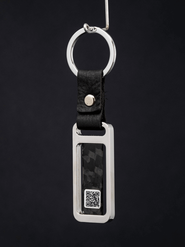Porta-chaves Kiu Metal/Carvão Estilo Lótus Cinzento