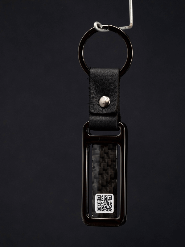 Kiu Keychain Metal/Carbon Lotus Style Black
