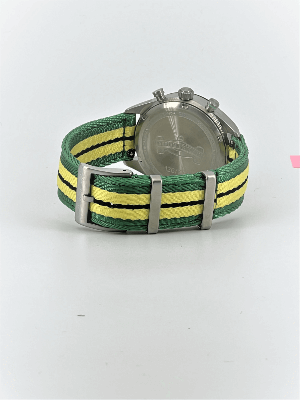 Relógio Arpiem Tribute TJC-2 Jim Clark com bracelete verde Interlagos