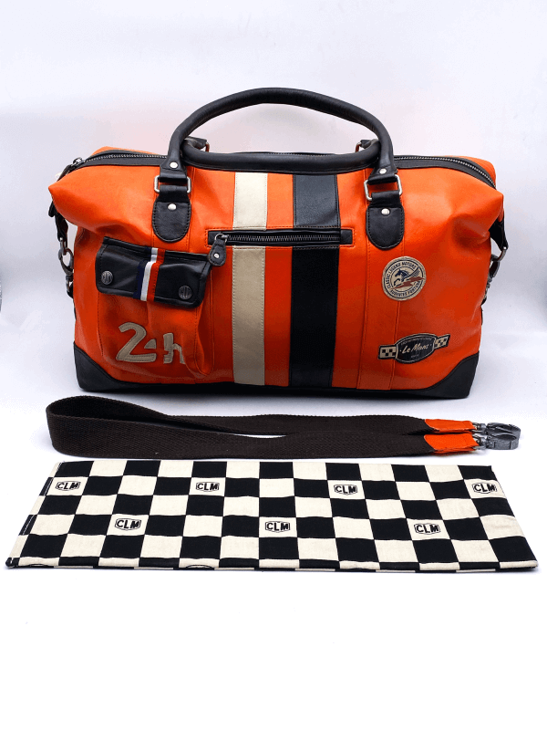 Le Mans weekend bag - Orange leather 72h