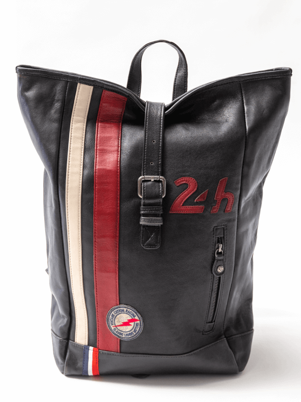 24H Le Mans Leren Rugzak - Zwart