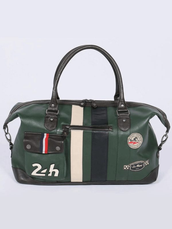 Le Mans weekend bag - green leather 72h