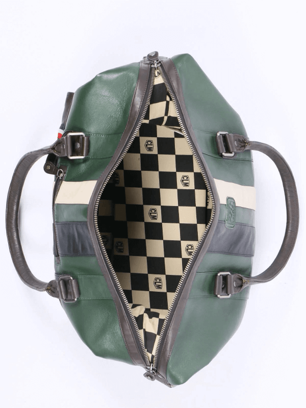 Le Mans weekend bag - green leather 48h
