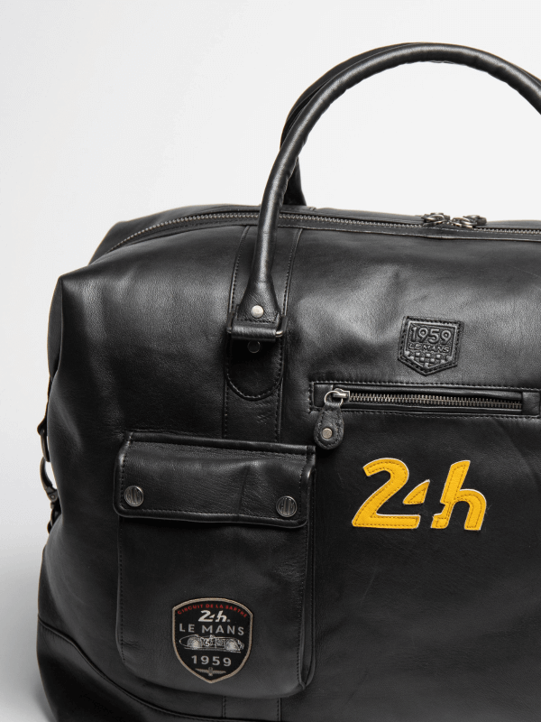 24h Le Mans black leather bag - André 72h