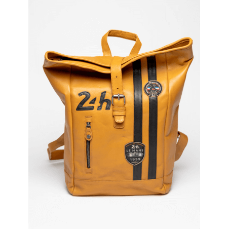 24H Le Mans Backpack in Yellow Leather - Fernand