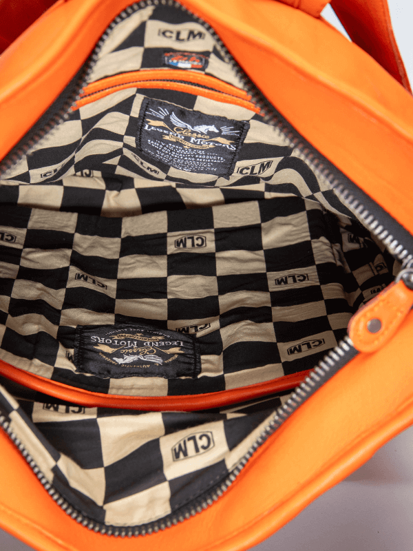 24H Le Mans Backpack in Orange Leather - Fernand