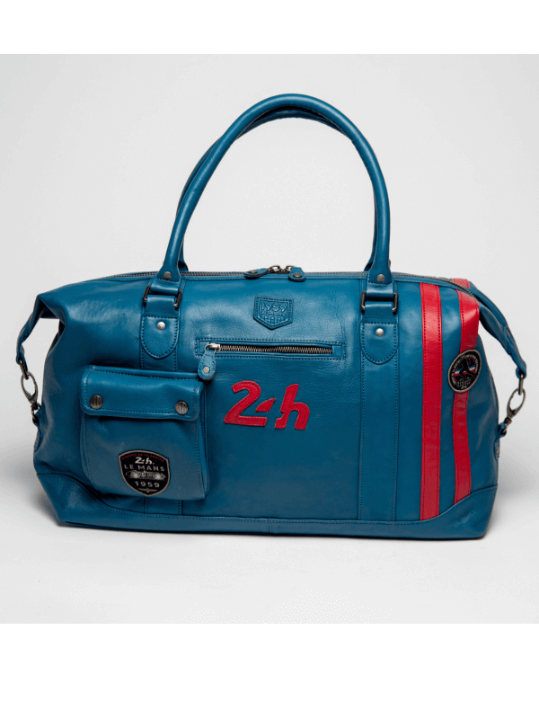 24h Le Mans bag ocean blue leather - Gaston