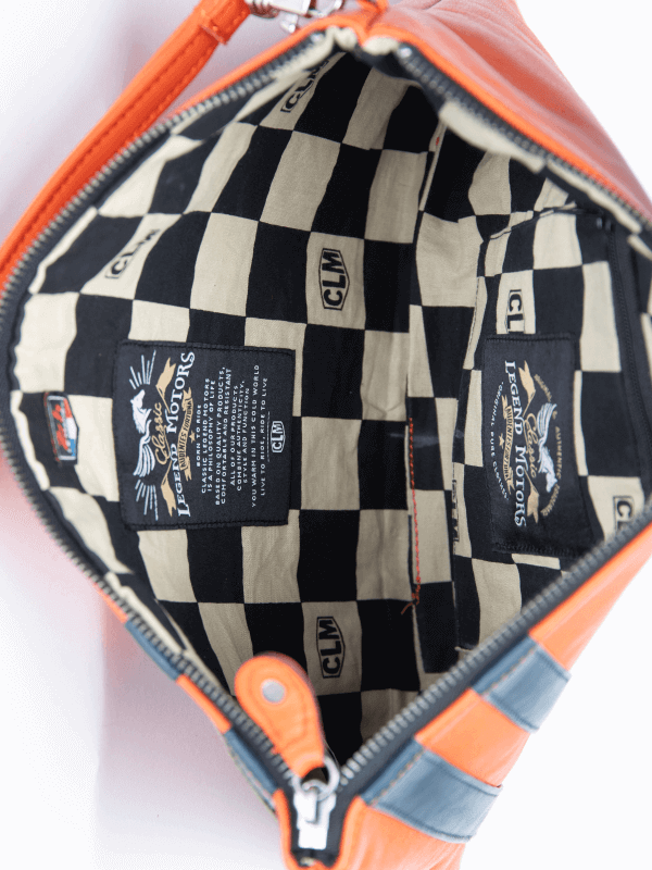 24h Le Mans orange leather pouch - Paul