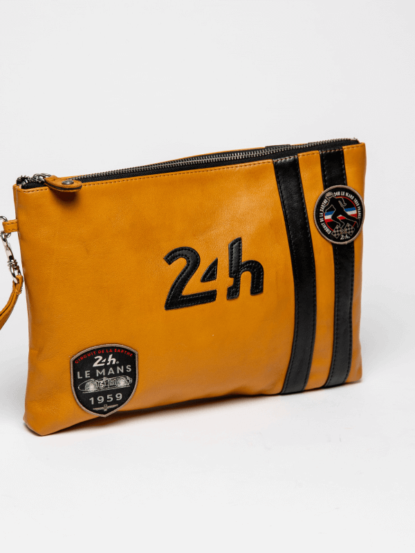24h Le Mans yellow leather pouch - Paul