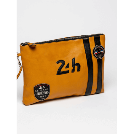 24h Le Mans yellow leather pouch - Paul