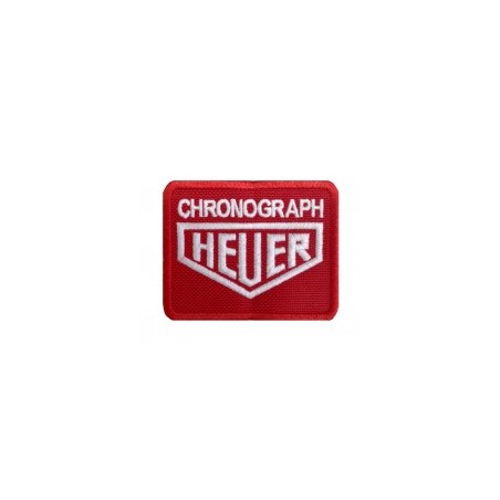 Crachá HEUER Chronograph vermelho 10x4cm