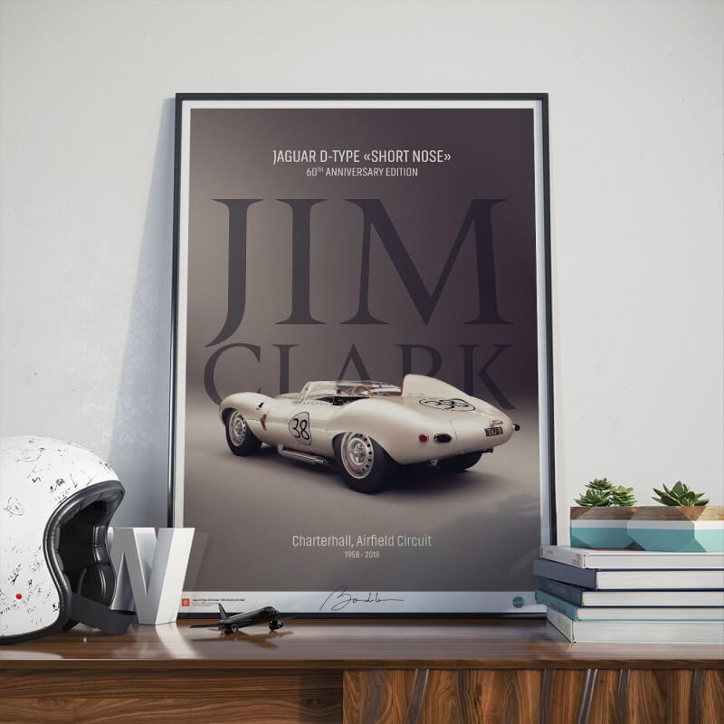 Affiche Jim Clark Jaguar Type-D