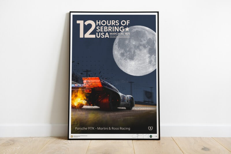 12 Heurs de Sebring poster Porsche 917K